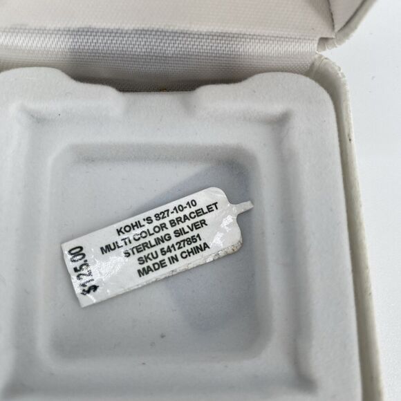 Sterling Silver 925 Lariat Tennis Bracelet w/ Multicolor Rainbow CZ Stones NEW - Picture 4 of 4